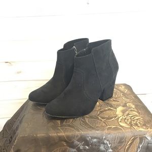 Black suede booties